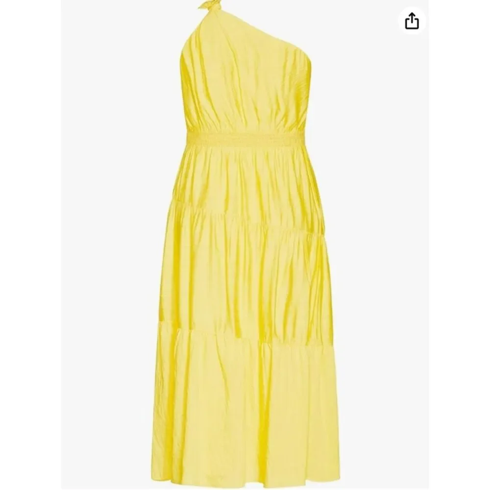 City Chic One-Shoulder Tiered Yellow Maxi Dress - Picture 2 of 4